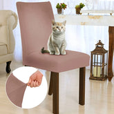 Foto vitrine capa para cadeira suede cobre